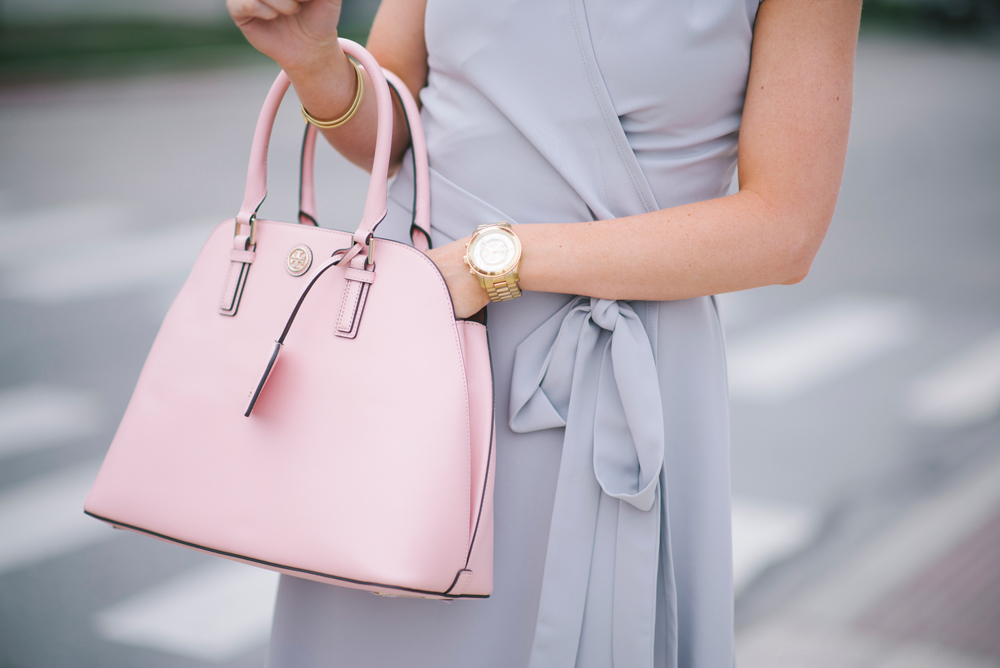 Grey and outlet pink handbag