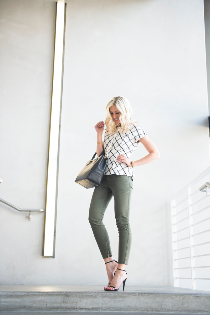 LittleMissFearless_office style outfit ideas check peplum 6