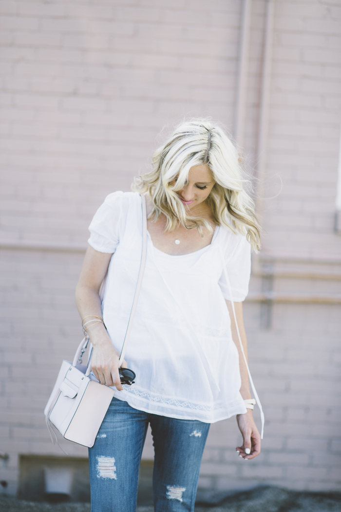 LittleMissFearless_SheIn white flowy gauze top 1