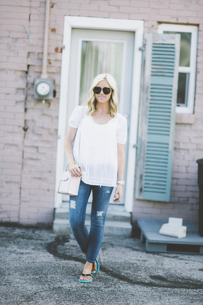 LittleMissFearless_SheIn white flowy gauze top 3