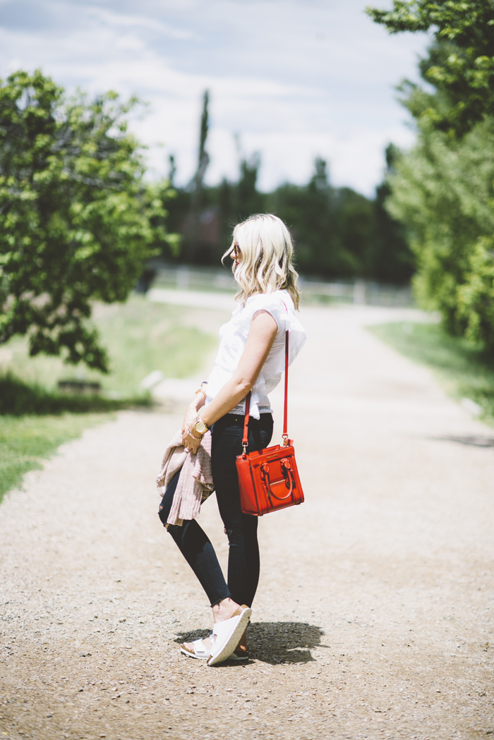 LittleMissFearless_black jbrand jeans white burkenstock sandals 1