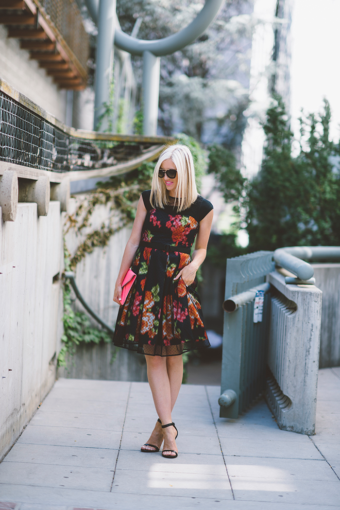 Eliza j clearance black floral dress