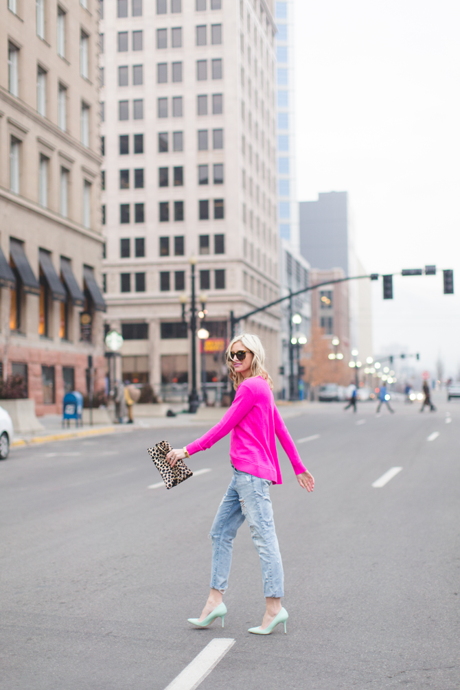 Little-Miss-Fearless_pink-DVF-sweater-leopard-clutch-8