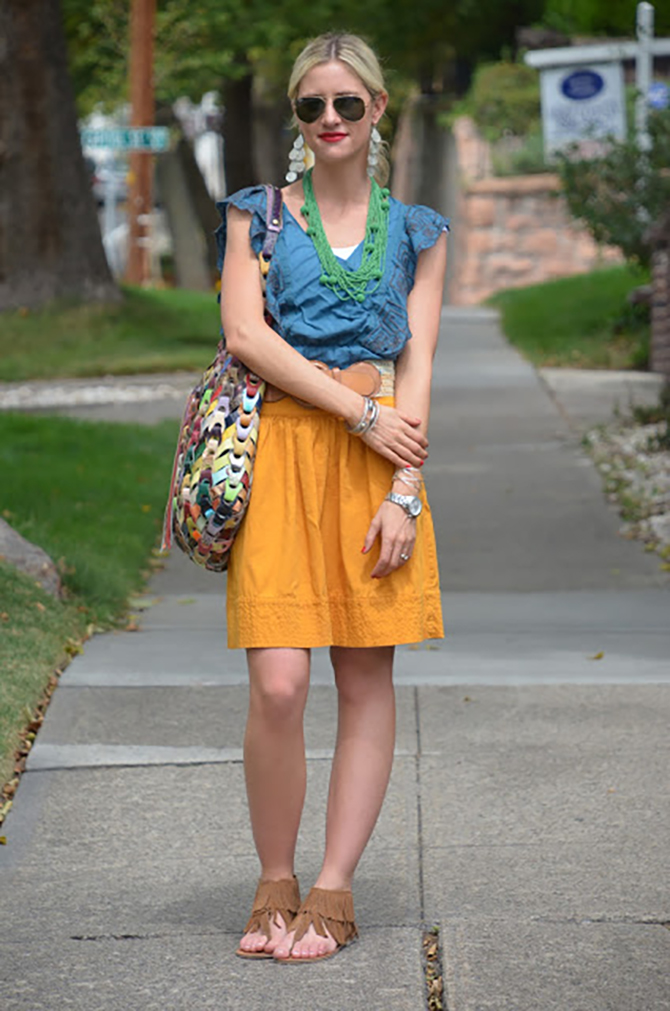 LittleMissFearless_orange anthropologie skirt