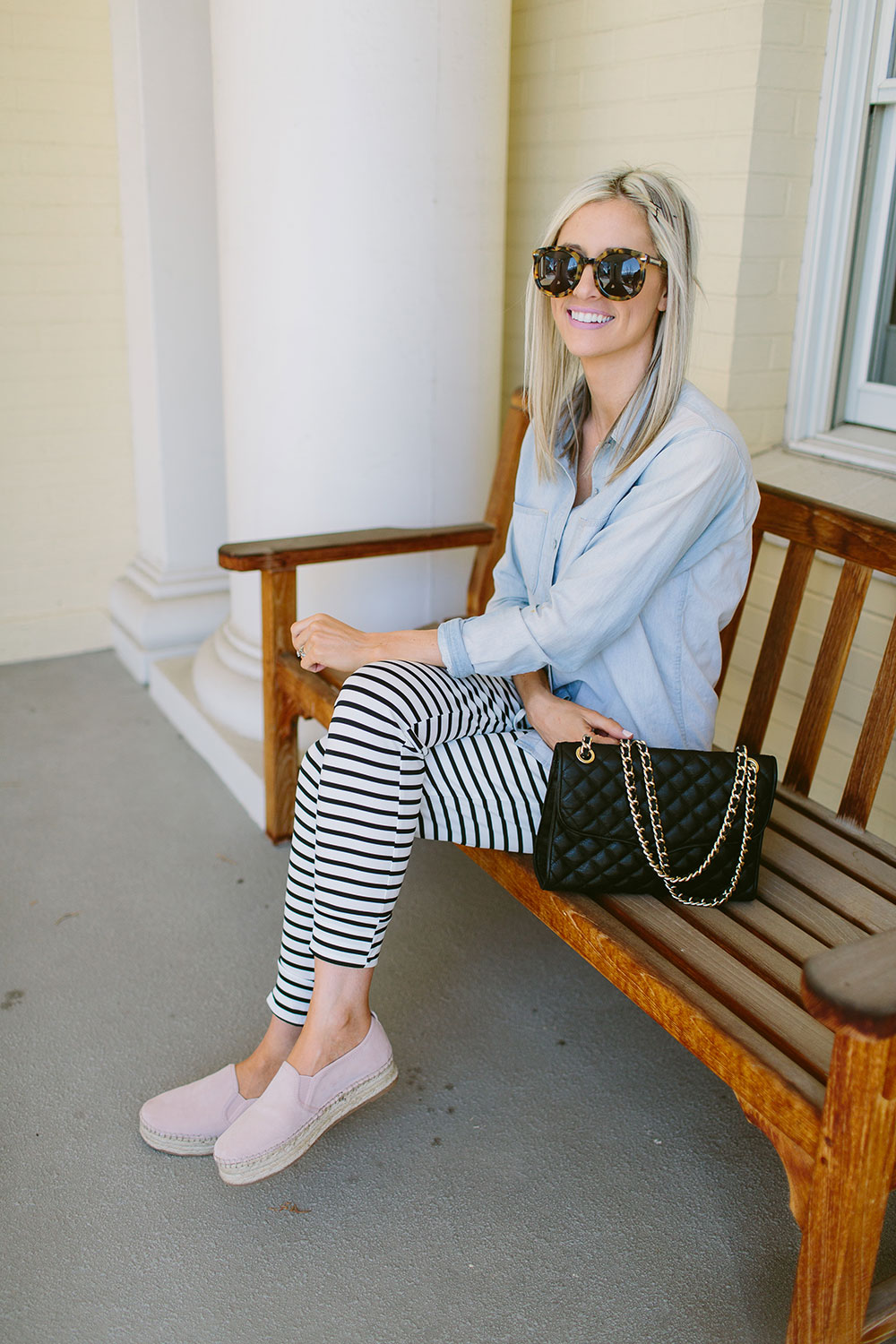 black white striped joggers women | Little Miss Fearless