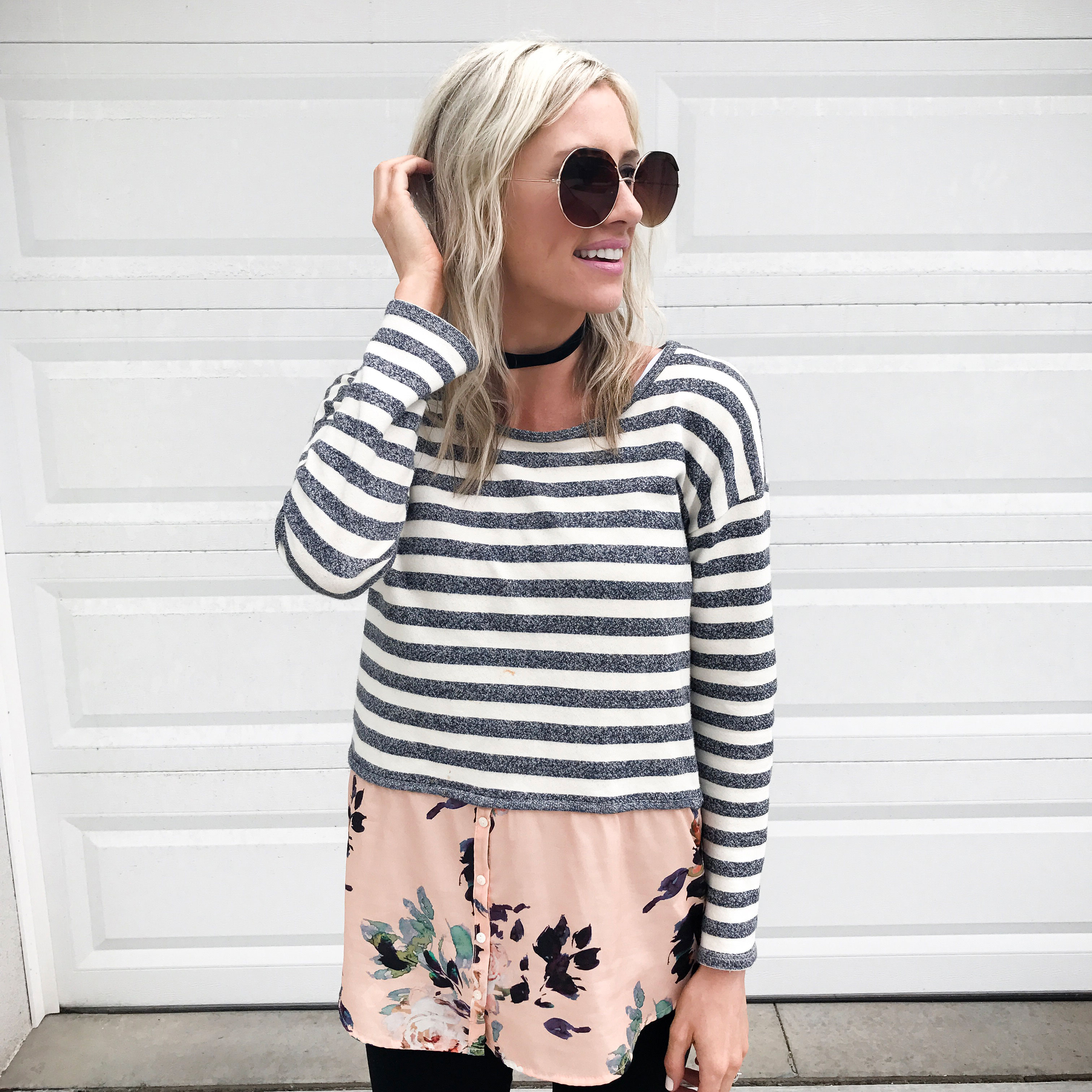 stripes and floral layered spring style anthropologie | Little Miss Fearless