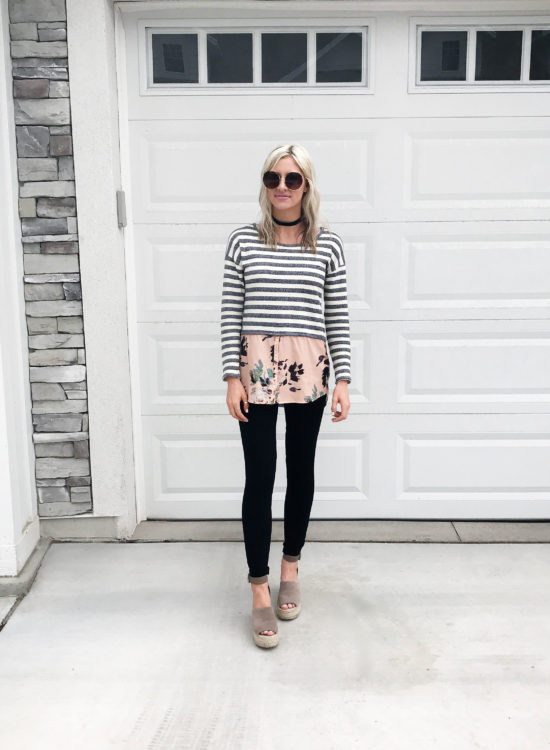 stripes and floral layered spring style anthropologie | Little Miss Fearless