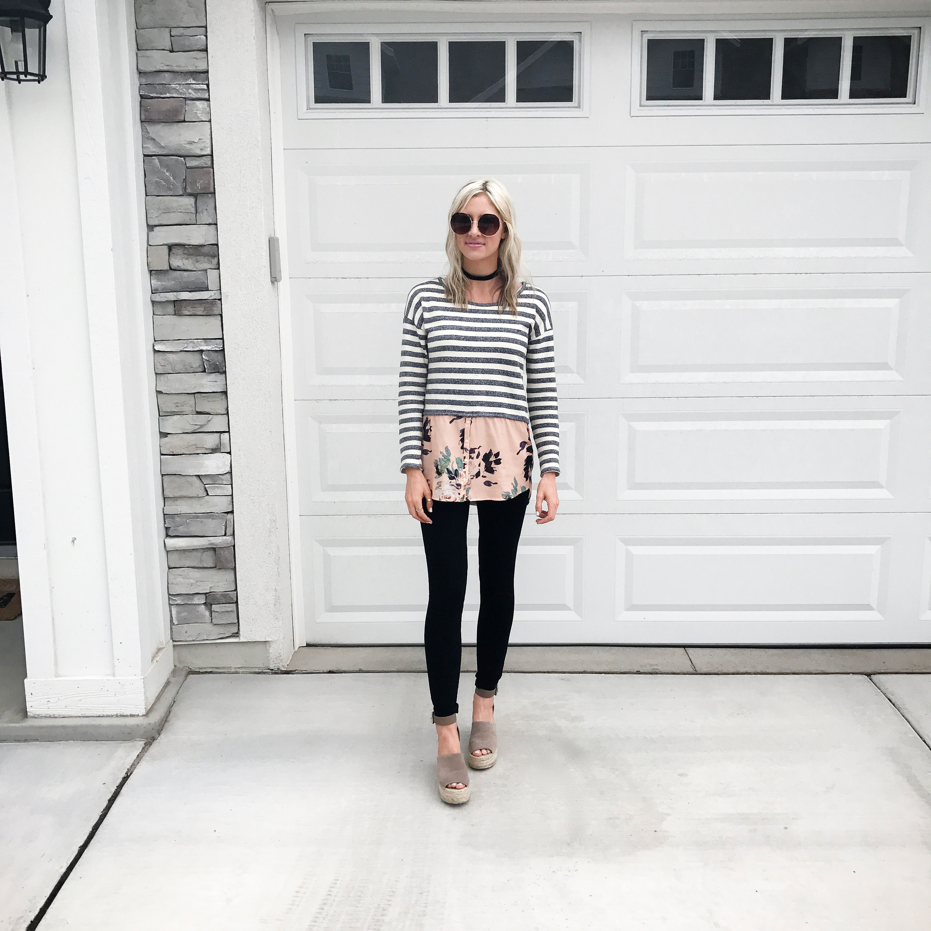 stripes and floral layered spring style anthropologie | Little Miss Fearless