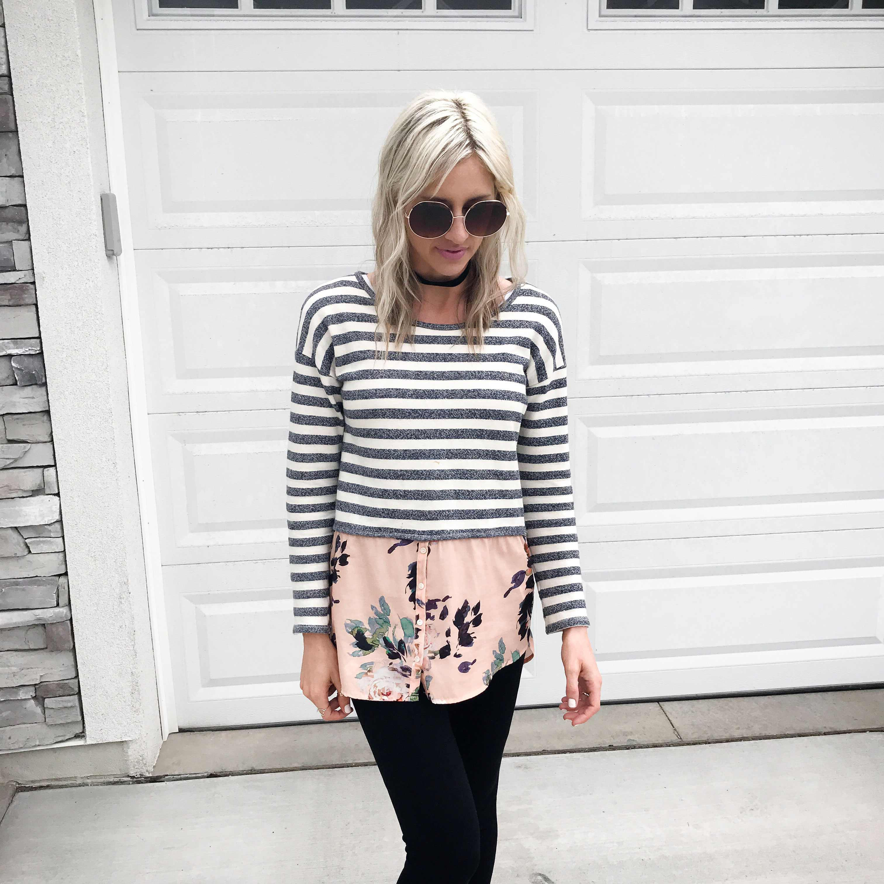 stripes and floral layered spring style anthropologie | Little Miss Fearless