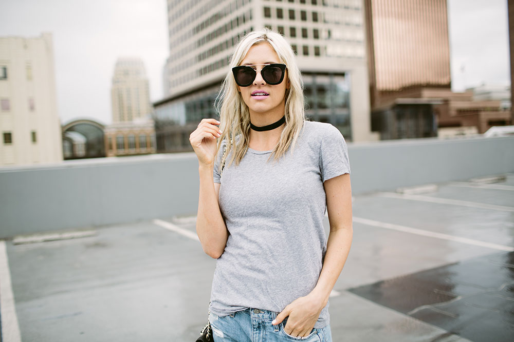 How to get dressed in 5 minutes or less | casual outfit ideas | weekend wear | distressed boyfriend jeans | Little Miss Fearless