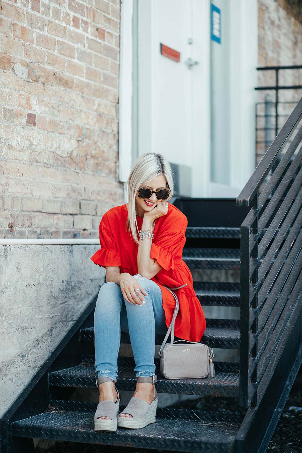 How to make the most of a summer staycation | red outfit ideas | summer outfit ideas | marc fisher wedges | Little Miss Fearless