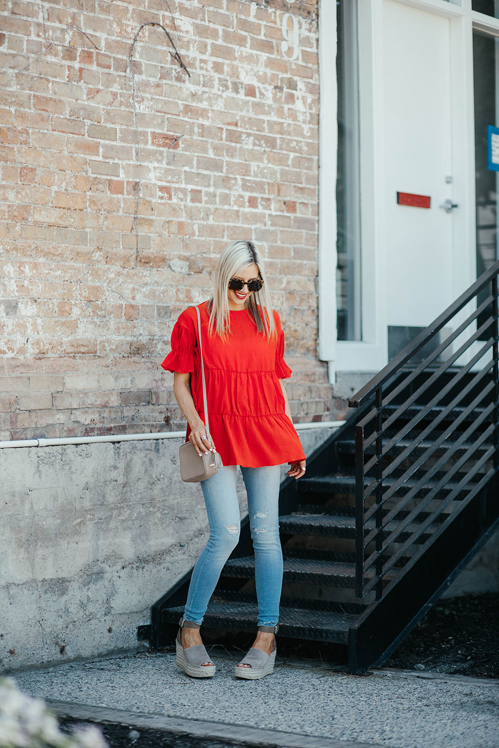 How to make the most of a summer staycation | red outfit ideas | summer outfit ideas | marc fisher wedges | Little Miss Fearless