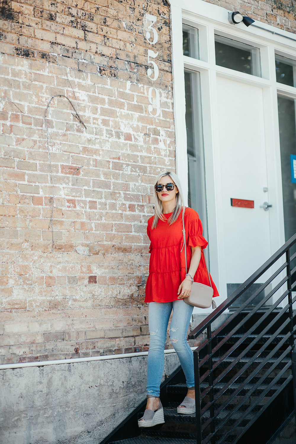 How to make the most of a summer staycation | red outfit ideas | summer outfit ideas | marc fisher wedges | Little Miss Fearless