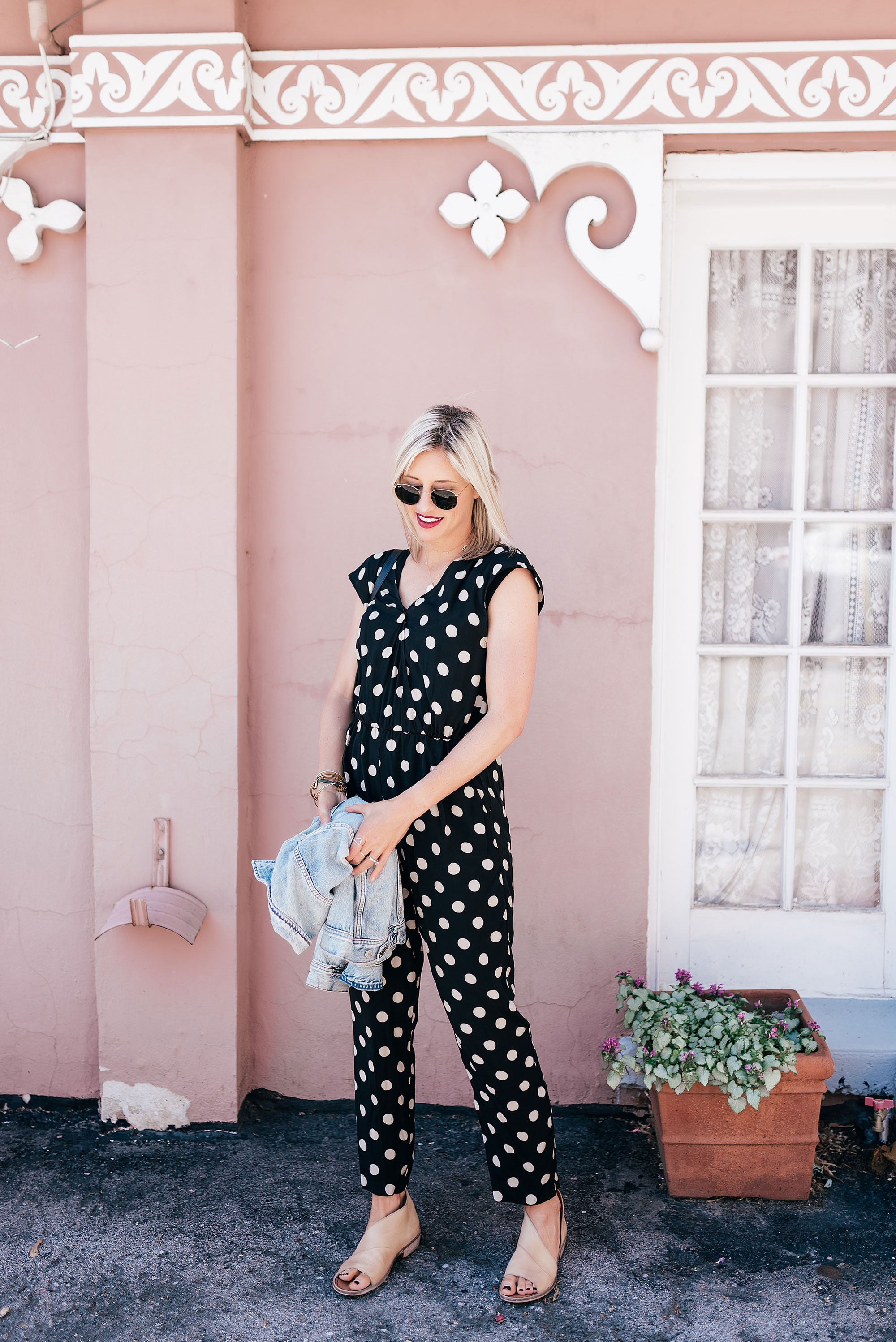 Anthropologie polka deals dot jumpsuit