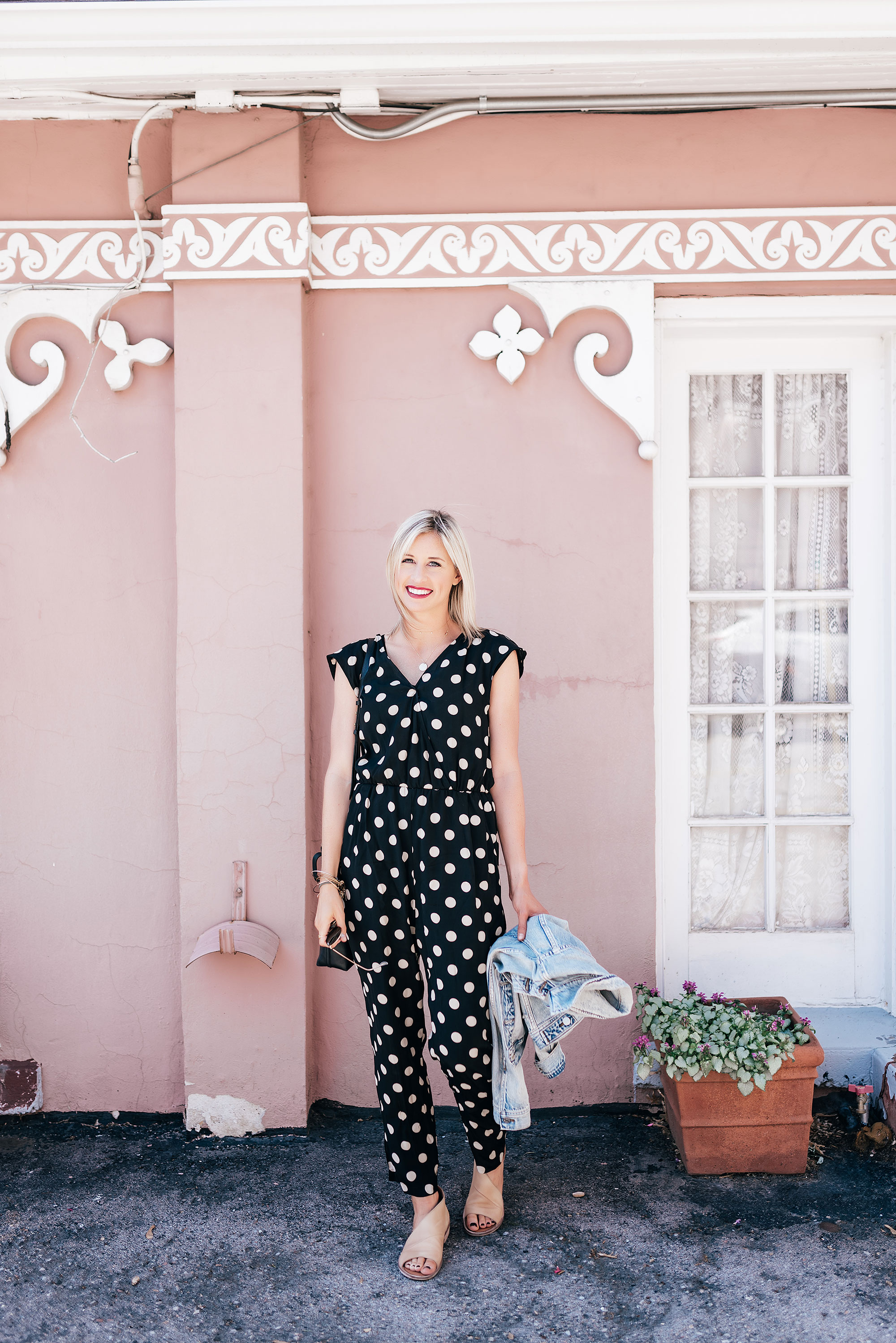 Anthropologie polka sale dot jumpsuit