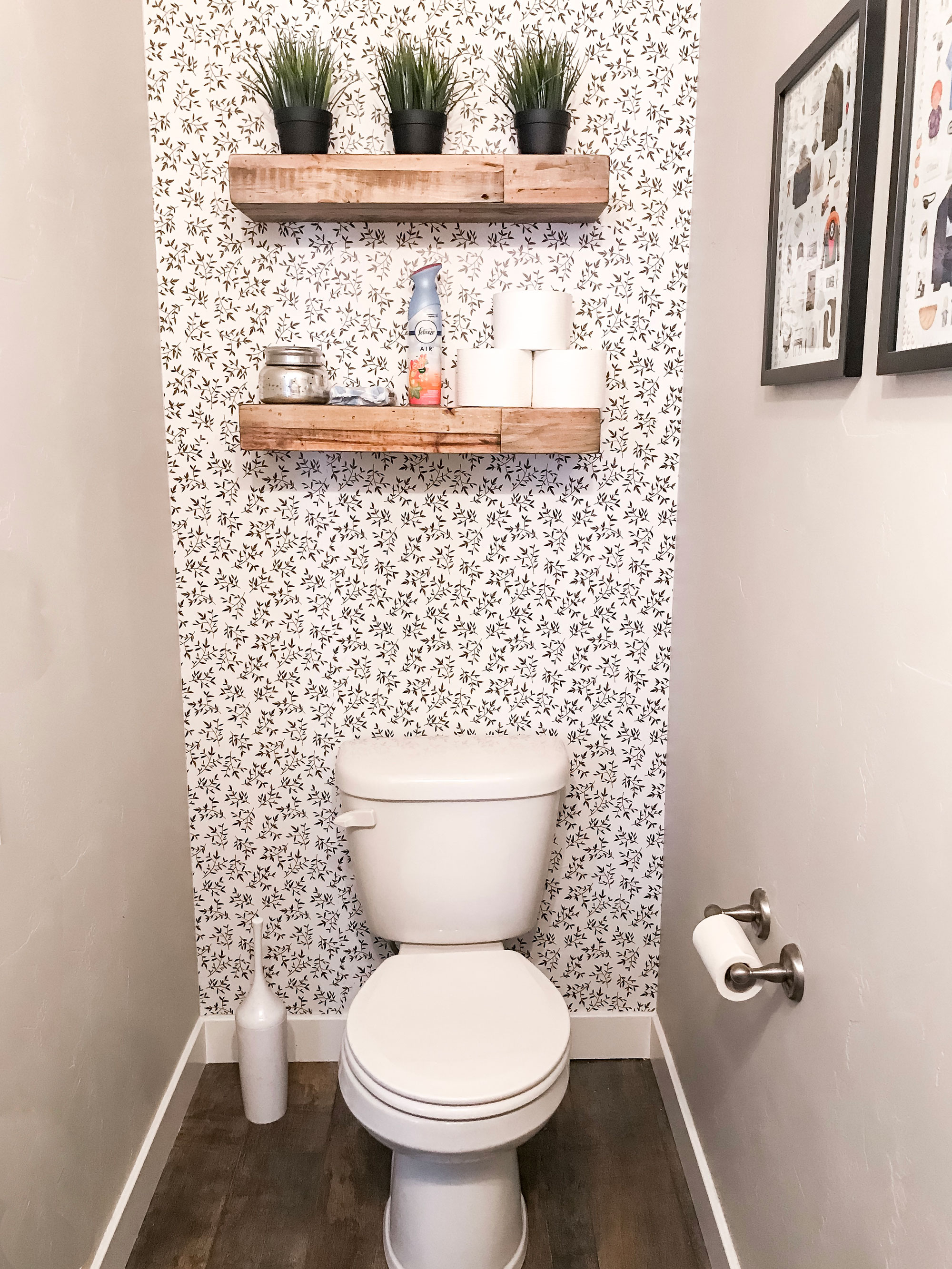 Easily Transform a Small Bathroom with Removable Wallpaper | Little Miss Fearless