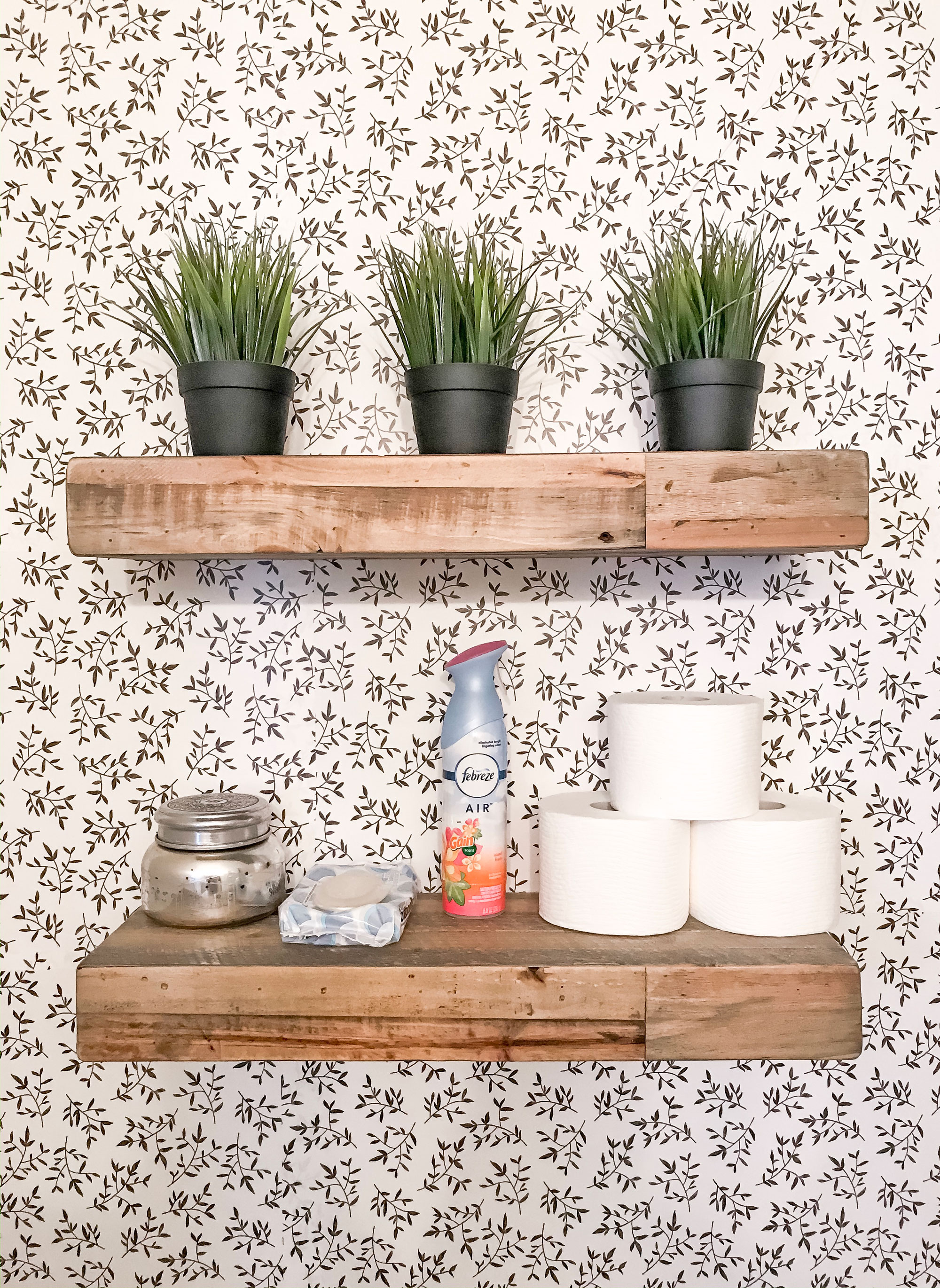 Easily Transform a Small Bathroom with Removable Wallpaper | Little Miss Fearless