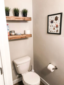 Easily Transform a Small Bathroom with Removable Wallpaper | Little Miss Fearless